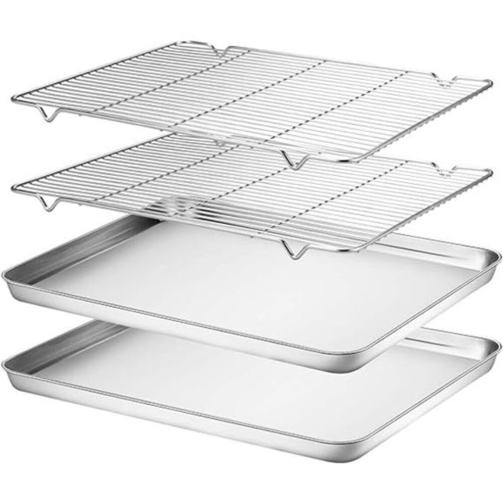 Baking Sheet & Rack Set [2 Sheets + 2 Racks], Stainless Steel Cookie Pan - Picture 7 of 7